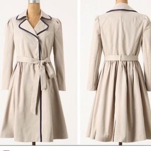 Anthropologie Elevenses Fair Lady Trench Coat
